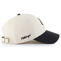 Men's '47 Cream/Black Pittsburgh Steelers Fairfield MVP Throwback Adjustable Hat