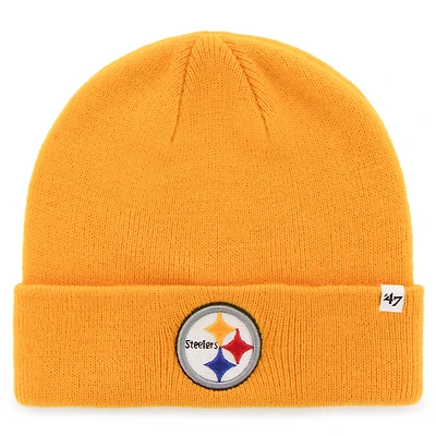 Bonnet en tricot basique à revers pour homme '47 Gold Pittsburgh Steelers