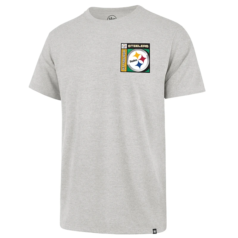 Men's '47 Gray Pittsburgh Steelers Chrome Plate Franklin T-Shirt