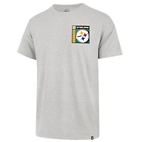 Men's '47  Gray Pittsburgh Steelers Chrome Plate Franklin T-Shirt