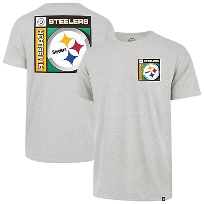 Men's '47  Gray Pittsburgh Steelers Chrome Plate Franklin T-Shirt