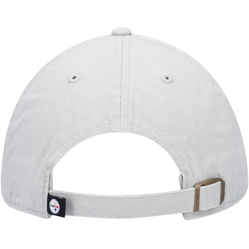 Men's '47 Gray Pittsburgh Steelers Clean Up Adjustable Hat