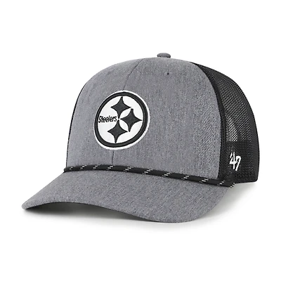 Casquette ajustable en corde de carbone des Steelers de Pittsburgh '47 pour homme, couleur anthracite chiné