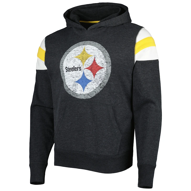 Sweat à capuche '47 Heathered Heather Black Pittsburgh Steelers Premier Nico pour hommes