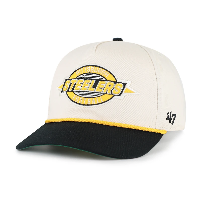 Men's '47 Natural Pittsburgh Steelers Frame Out Two Tone Hitch Adjustable Hat