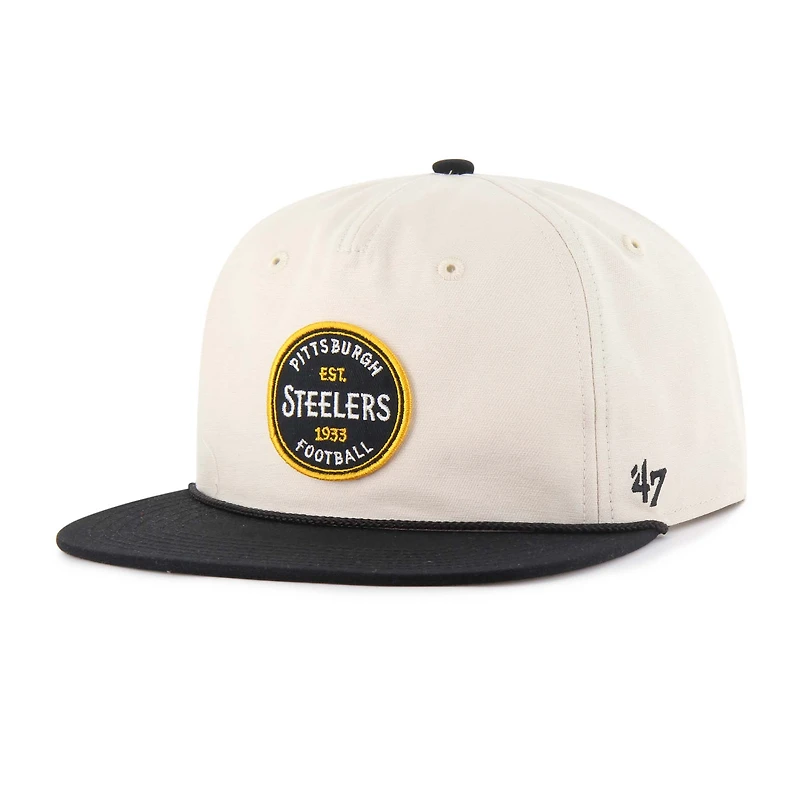 Men's '47  Natural Pittsburgh Steelers Payson Captain Adjustable Hat