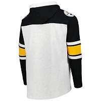 Chandail à capuchon lacets gris chiné pour hommes '47 Pittsburgh Steelers Gridiron