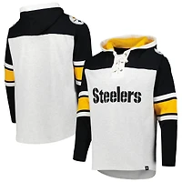 Chandail à capuchon lacets gris chiné pour hommes '47 Pittsburgh Steelers Gridiron