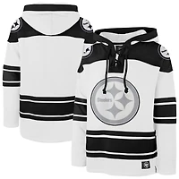 Sweat à capuche blanc '47 Pittsburgh Steelers After Image Superior Lacer pour homme