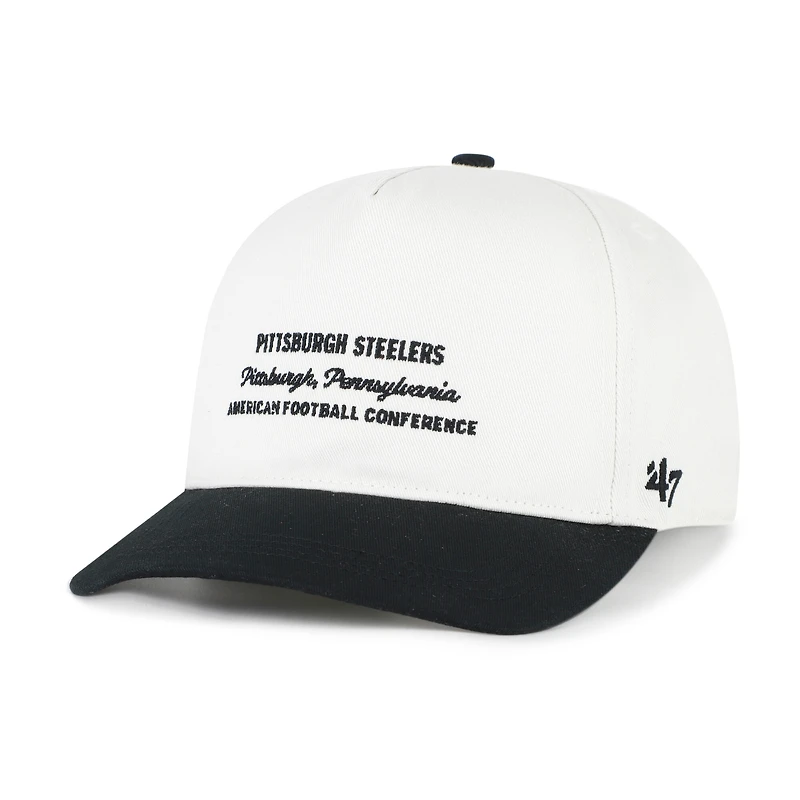 Men's '47 White Pittsburgh Steelers Contemporary Two-Tone Hitch Adjustable Hat