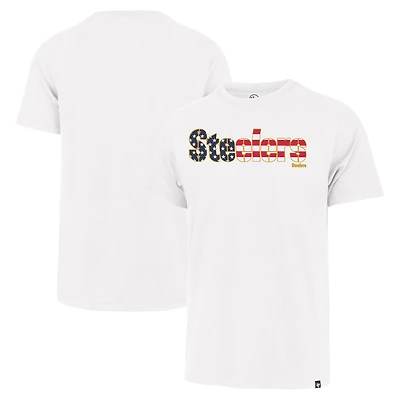 T-shirt Franklin pour hommes avec inscription drapeau des Steelers de Pittsburgh '47 blanc