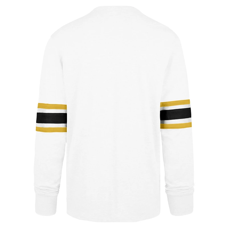 Men's '47 White Pittsburgh Steelers Gridiron Premier Brex Long Sleeve T-Shirt