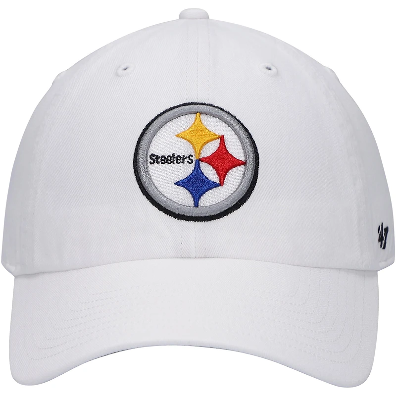 Casquette ajustable Clean Up Pittsburgh Steelers '47 blanche pour homme