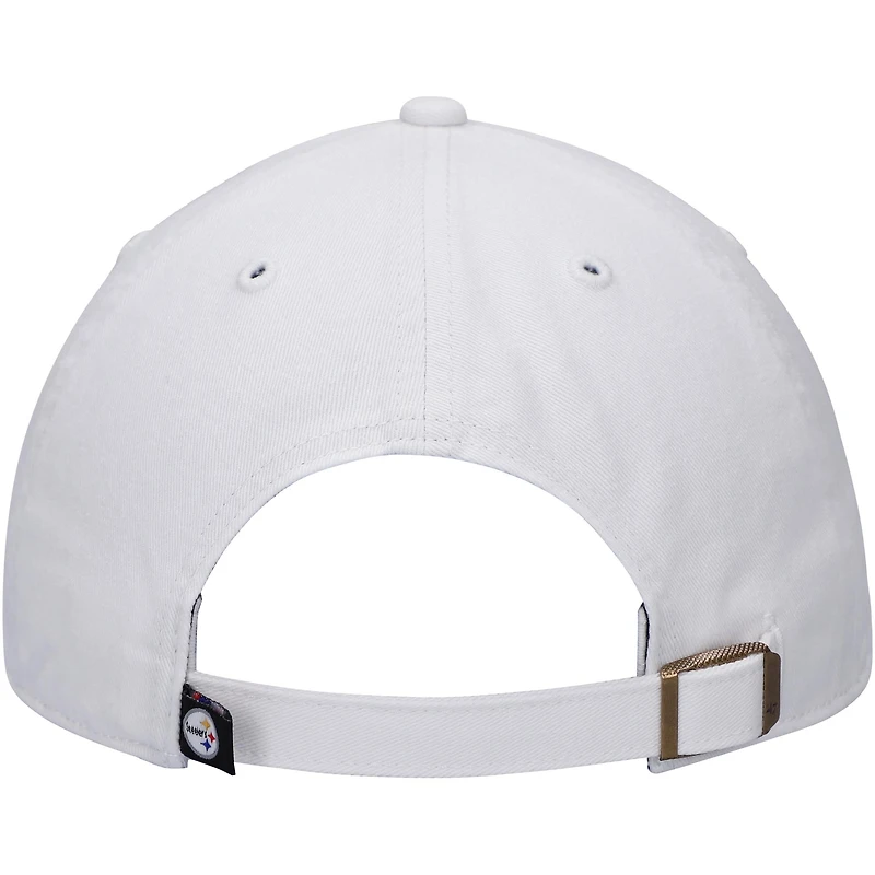 Casquette ajustable Clean Up Pittsburgh Steelers '47 blanche pour homme