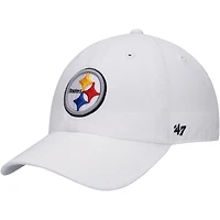 Casquette ajustable Clean Up Pittsburgh Steelers '47 blanche pour homme