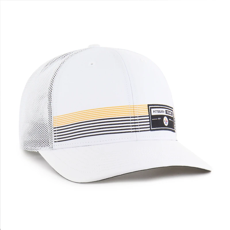 Casquette ajustable blanche « 47 » pour homme des Pittsburgh Steelers Rangefinder Trucker