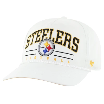 Casquette ajustable Roscoe Hitch Rope des Pittsburgh Steelers blanche '47 pour homme