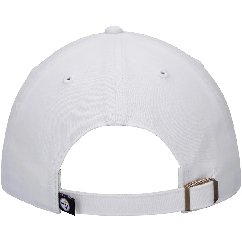 Casquette réglable '47 Pittsburgh Steelers Team Clean Up blanche pour homme
