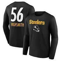 Men's Alex Highsmith Black Pittsburgh Steelers Team Wordmark Name & Number Long Sleeve T-Shirt