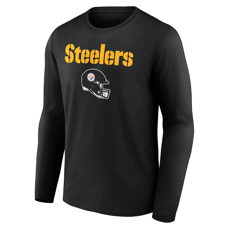 Men's Alex Highsmith Black Pittsburgh Steelers Team Wordmark Name & Number Long Sleeve T-Shirt