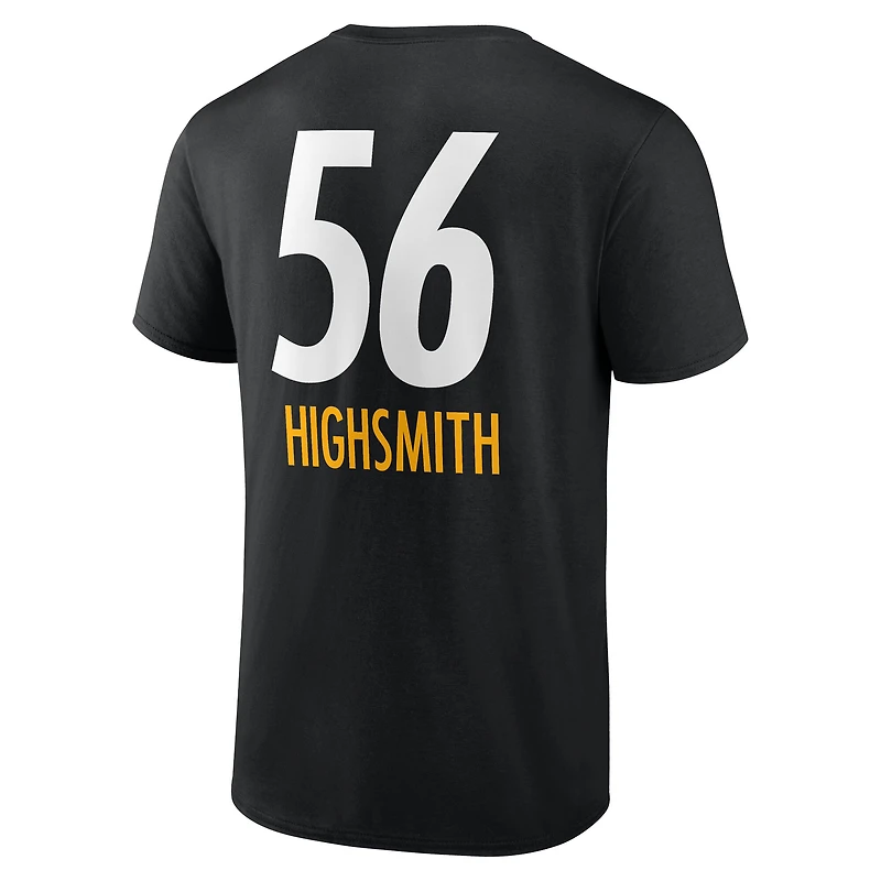 Men's Alex Highsmith Black Pittsburgh Steelers Team Wordmark Name & Number T-Shirt