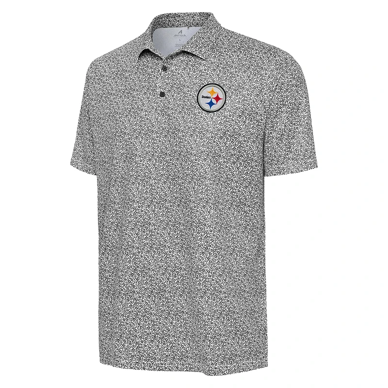 Polo noir à imprimé fleuri des Steelers de Pittsburgh pour homme