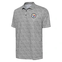 Polo noir à imprimé fleuri des Steelers de Pittsburgh pour homme
