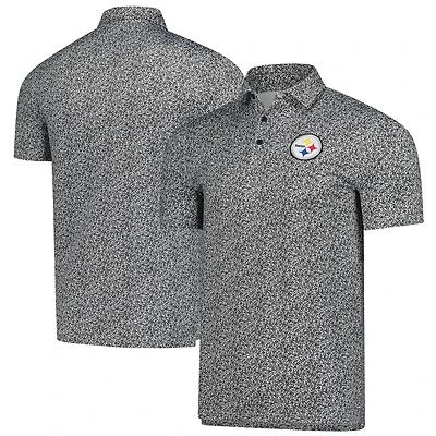 Polo noir à imprimé fleuri des Steelers de Pittsburgh pour homme