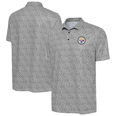Polo noir à imprimé fleuri des Steelers de Pittsburgh pour homme