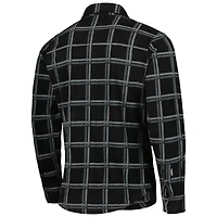 Veste-chemise boutonnée en flanelle noire Antigua pour homme des Steelers de Pittsburgh