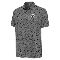 Polo Relentless Antigua Heather Black pour homme des Steelers de Pittsburgh