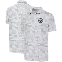 Polo Antigua blanc Pittsburgh Steelers Collide pour hommes