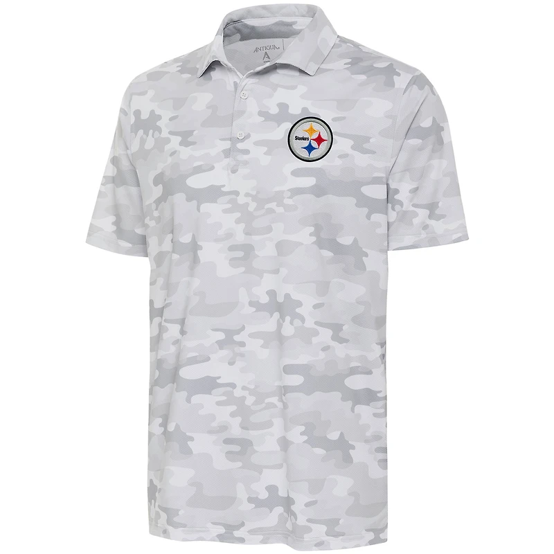Men's Antigua White Pittsburgh Steelers Collide Polo