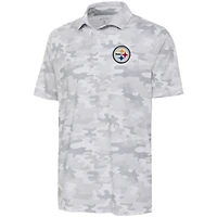 Men's Antigua White Pittsburgh Steelers Collide Polo