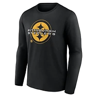 Men's  Black Pittsburgh Steelers Advance To Victory Long Sleeve T-Shirt