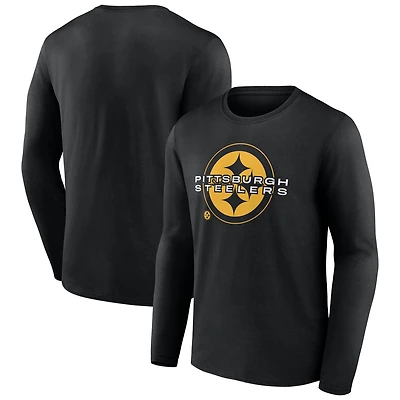 Men's  Black Pittsburgh Steelers Advance To Victory Long Sleeve T-Shirt