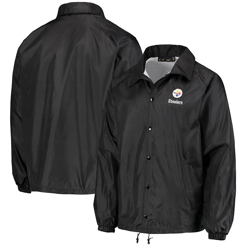 Veste coupe-vent raglan classique pour homme Pittsburgh Steelers Coaches noire