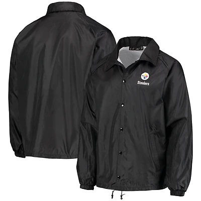 Veste coupe-vent raglan classique pour homme Pittsburgh Steelers Coaches noire