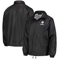 Veste coupe-vent raglan classique pour homme Pittsburgh Steelers Coaches noire