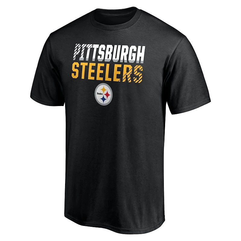 Men's  Black Pittsburgh Steelers Fade Out T-Shirt