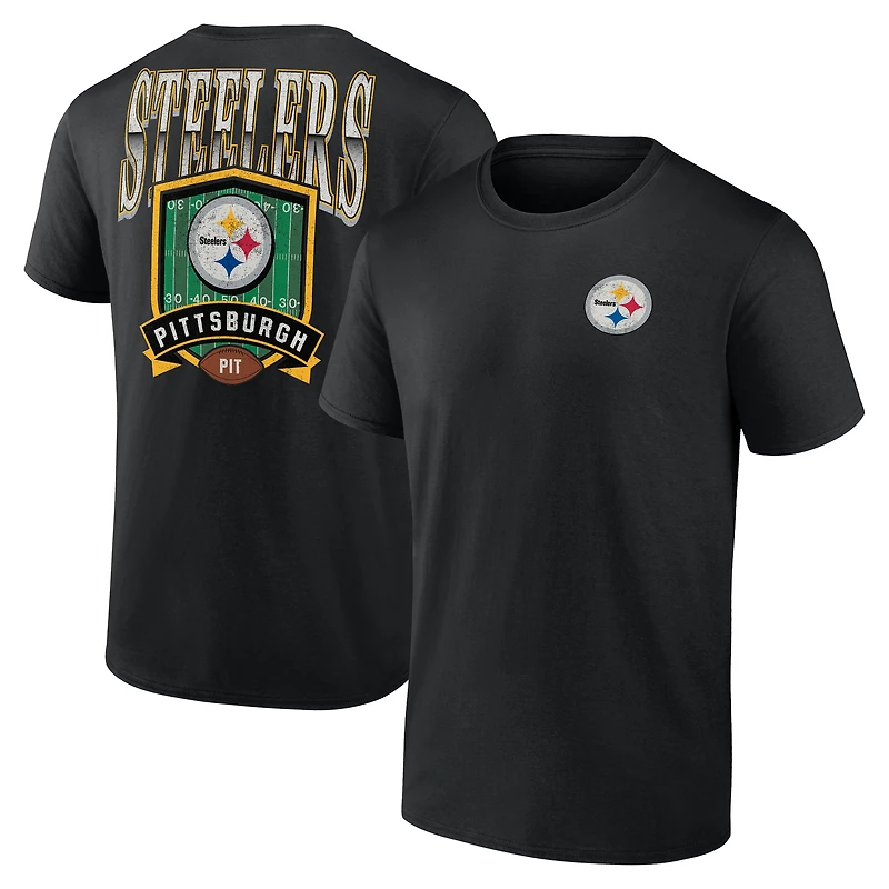 Men's  Black Pittsburgh Steelers Full Range T-Shirt