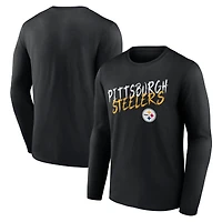 Men's Black Pittsburgh Steelers Hustle Long Sleeve T-Shirt