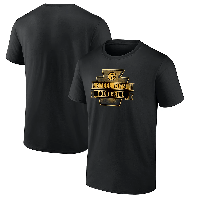 Men's  Black Pittsburgh Steelers Route Runner T-Shirt