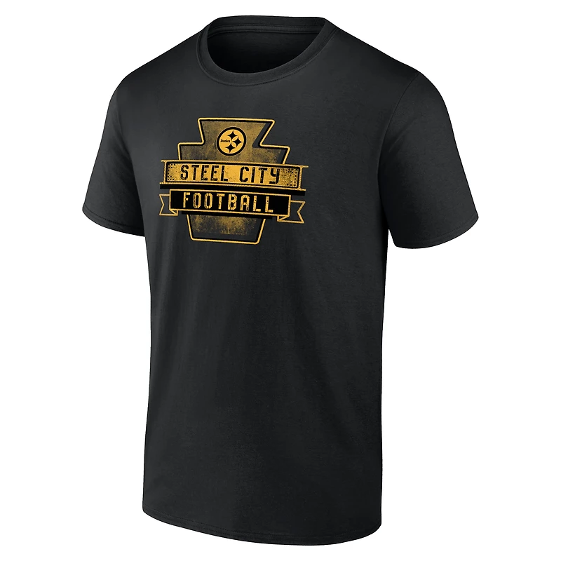 Men's  Black Pittsburgh Steelers Route Runner T-Shirt