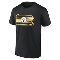 Men's  Black Pittsburgh Steelers State Outline T-Shirt