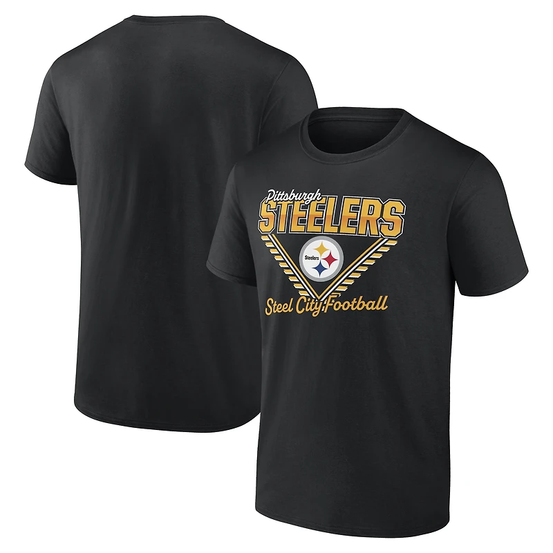 Men's  Black Pittsburgh Steelers Steel City Football T-Shirt