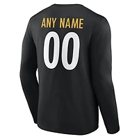 Men's Pittsburgh Steelers Team Authentic Personalized Name & Number Long Sleeve T-Shirt