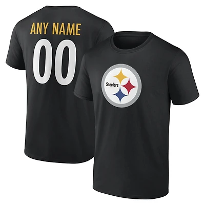 T-shirt authentique Pittsburgh Steelers gris pour homme, personnalisé avec nom et numéro.
