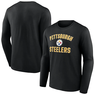 Men's  Black Pittsburgh Steelers Victory Arch Long Sleeve T-Shirt