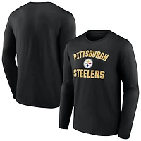 Men's  Black Pittsburgh Steelers Victory Arch Long Sleeve T-Shirt